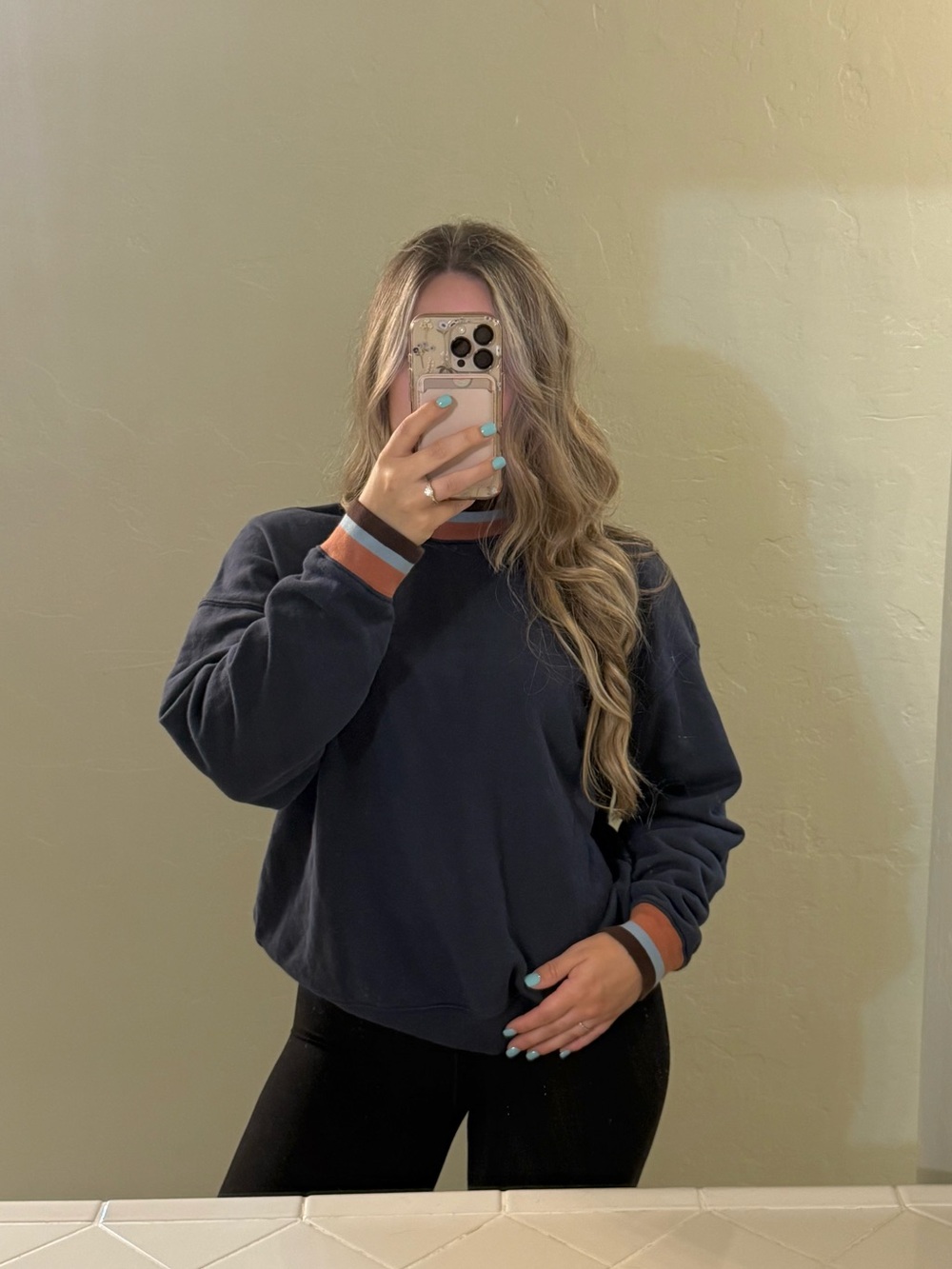 Madewell navy blue mockneck sweatshirt size M